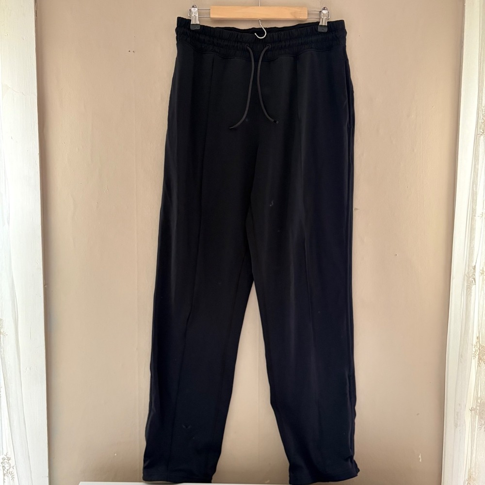 Lululemon Womens Greatest Stride Pants Size 10 Black Track Zip Hem Athletic 31"